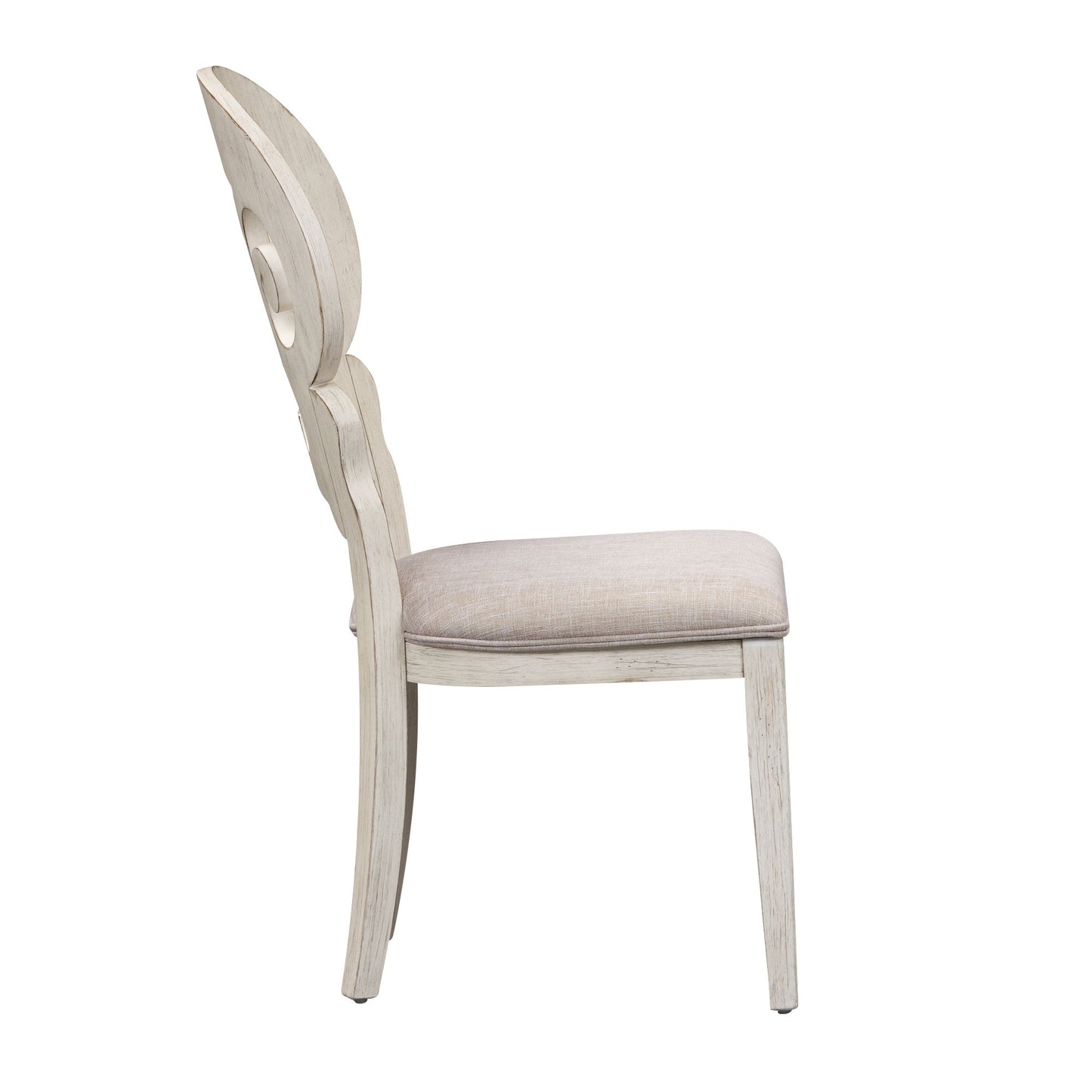 Farmhouse Reimagined - Splat Back Side Chair - Antique White / Chestnut Tops