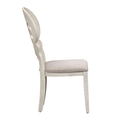 Farmhouse Reimagined - Splat Back Side Chair - Antique White / Chestnut Tops