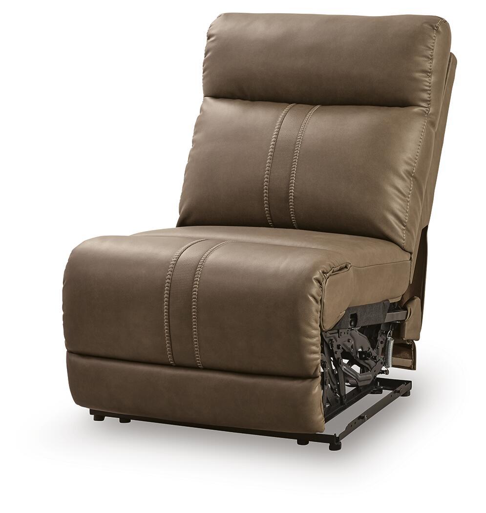 Max-Momentum - Power Armless Recliner With Adjustable Headrest - Biscotti