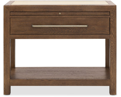 Driftwood - One-Drawer Nightstand With Stone
