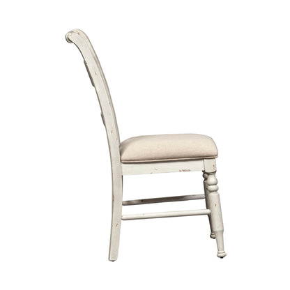Whitney - Slat Back Side Chair - Antique Linen / Weathered Gray