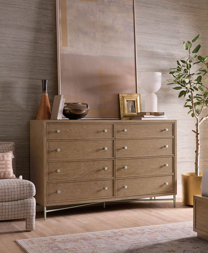 Sonnet - Eight-Drawer Dresser - Dark Gray / Light Brown