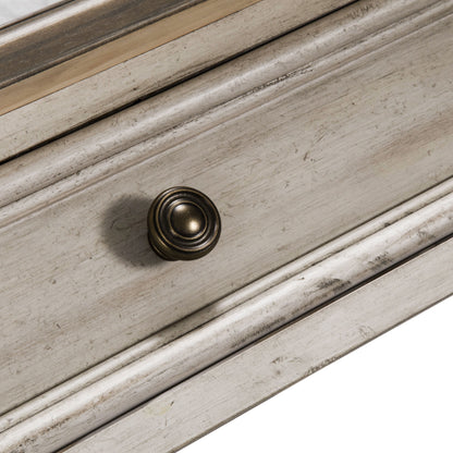 Heartland - Rect Ceiling Tile Cocktail Table - Antique White / Tobacco Tops