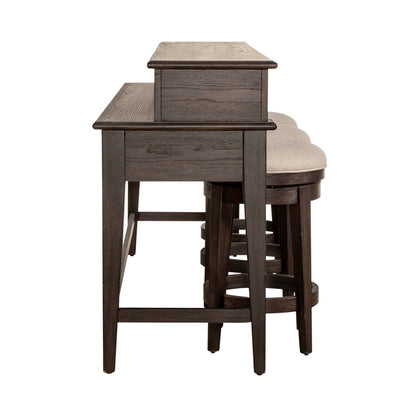 Mill Creek - 4 Piece Console Set (Bar Console & 3 Stools) - Peppercorn