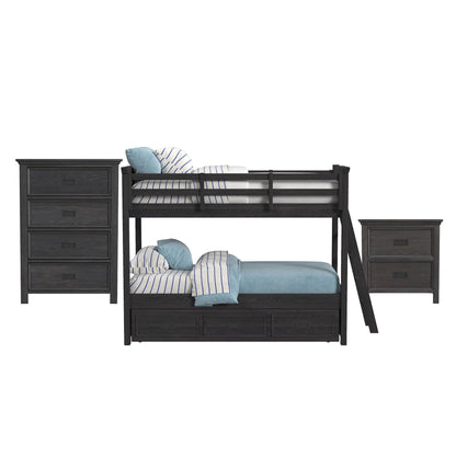 Hampton Kids - Bunk With Ladder And Trundle Bedroom Set
