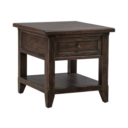 Paradise Valley - Rectangular End Table - Saddle Brown