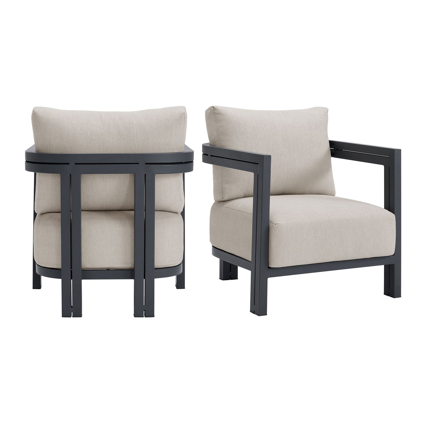 Playa - Chair (Set of 2) - Dark Gray / Beige