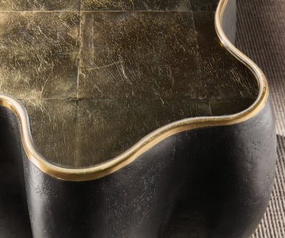 Melange - Even And Flow Round End Table - Black