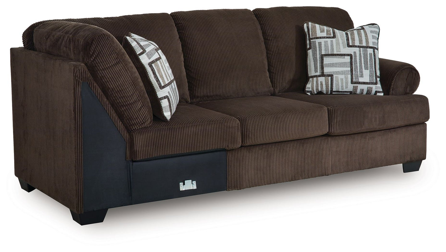 Kimlee - RAF Sofa With Corner Wedge - Chocolate