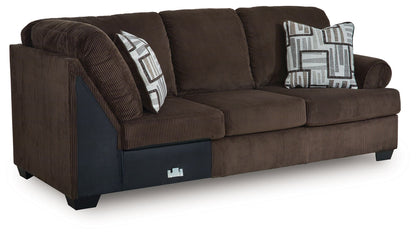 Kimlee - RAF Sofa With Corner Wedge - Chocolate