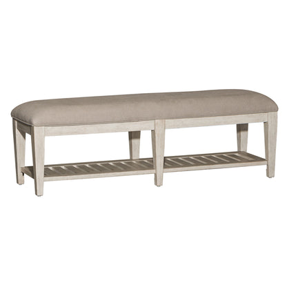 Heartland - Bed Bench - Antique White / Tobacco Tops