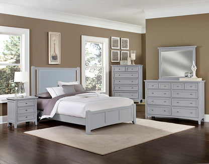 Bonanza - Ocean Blue Upholstered Bed With Mansion Footboard