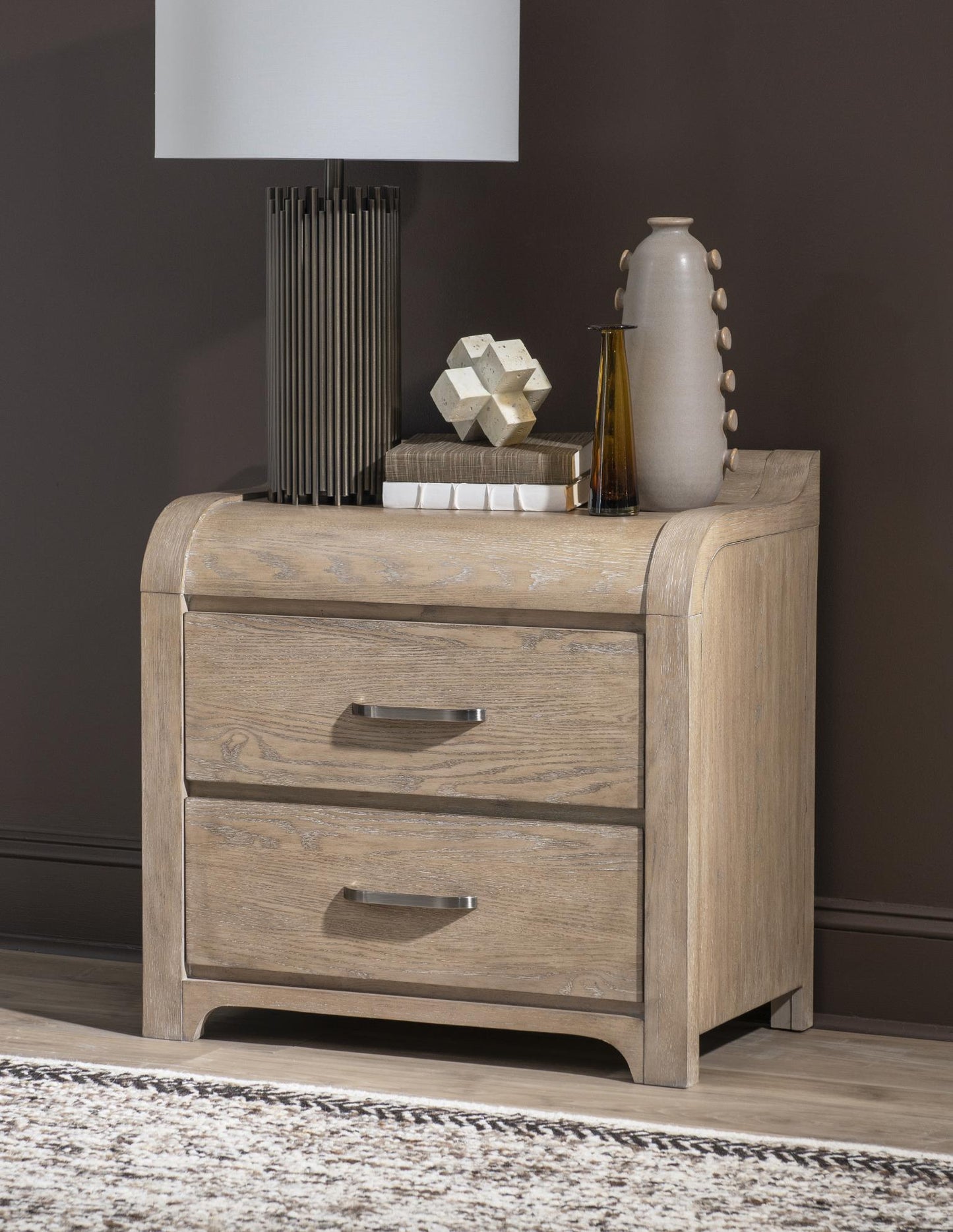 Flow - 2 Drawer Nightstand - Sandstone