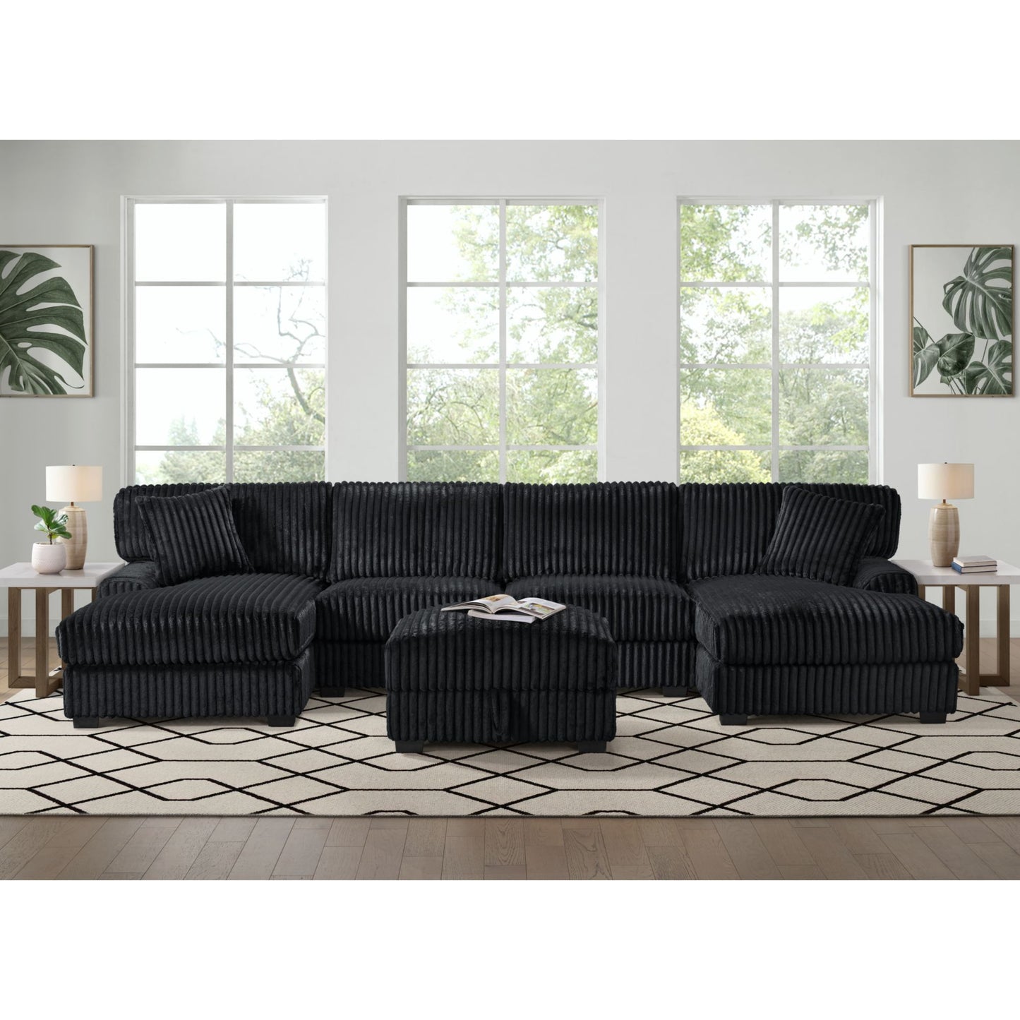 Nightfall - Storage Ottoman - Grand Cord Black