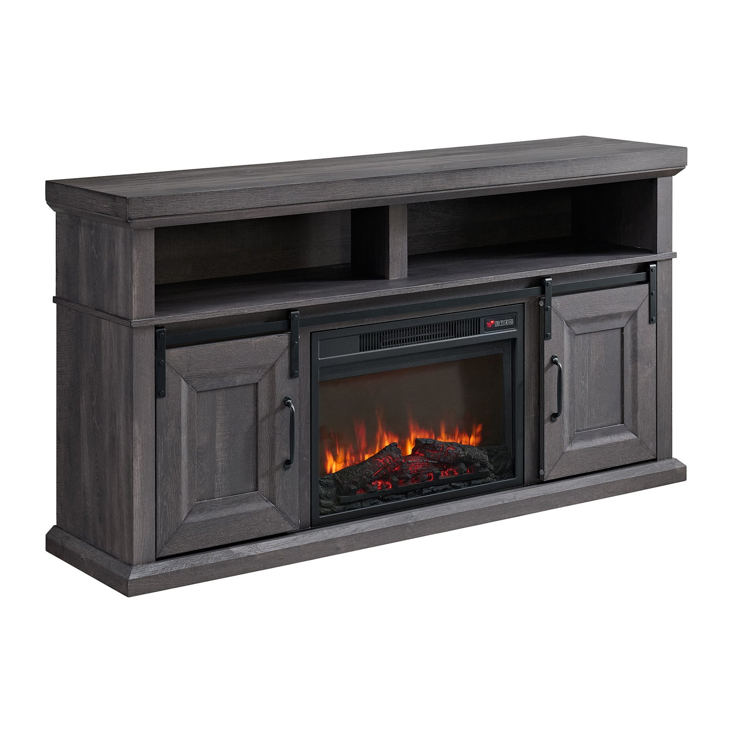 Macau - Console With 23" Fireplace Insert - Gray