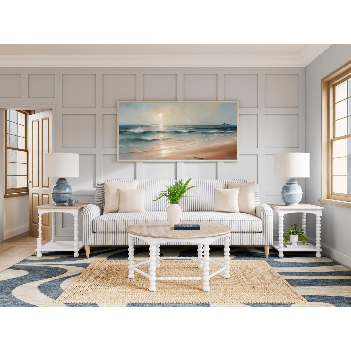 Rosalie - Rectangular Spindle End Table - White