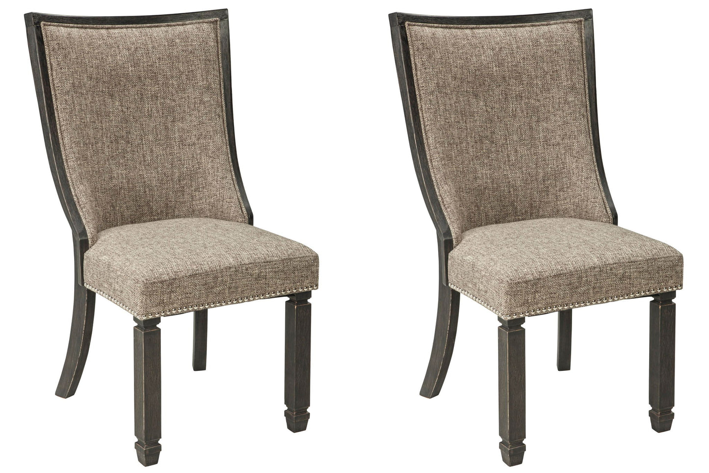 Tyler Creek - Dining UPH Side Chair (Set of 2) - Framed Back - Black / Grayish Brown