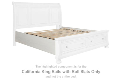 Robbinsdale - Cal King Rails with Roll Slats - Antique White
