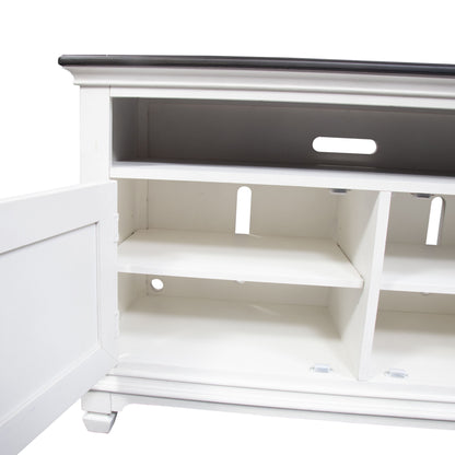 Allyson Park - 46" TV Console - Wirebrushed White / Charcoal