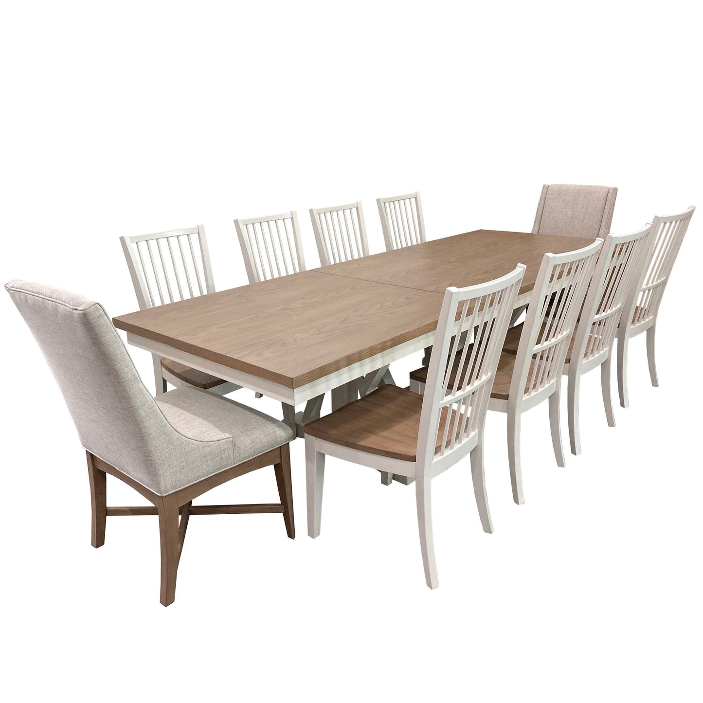 Americana Modern Dining - Trestle Dining Table With Extensions - Cotton