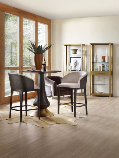 Curata - Upholstered Bar Stool - Dark Brown / Beige