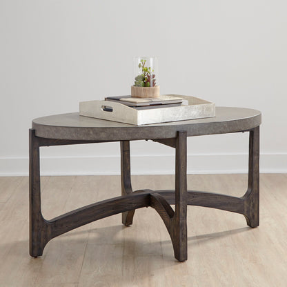 Cascade - Oval Cocktail Table - Wirebrush Rustic Brown