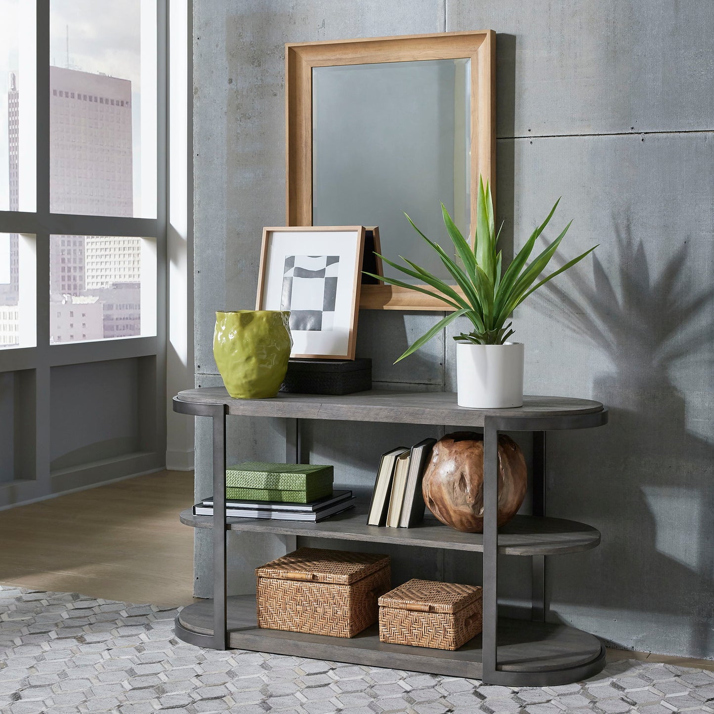 Modern View - Sofa Table - Gauntlet Gray
