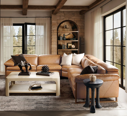 MS - Jericho Five-Piece Power Reclining Sectional - Light Brown