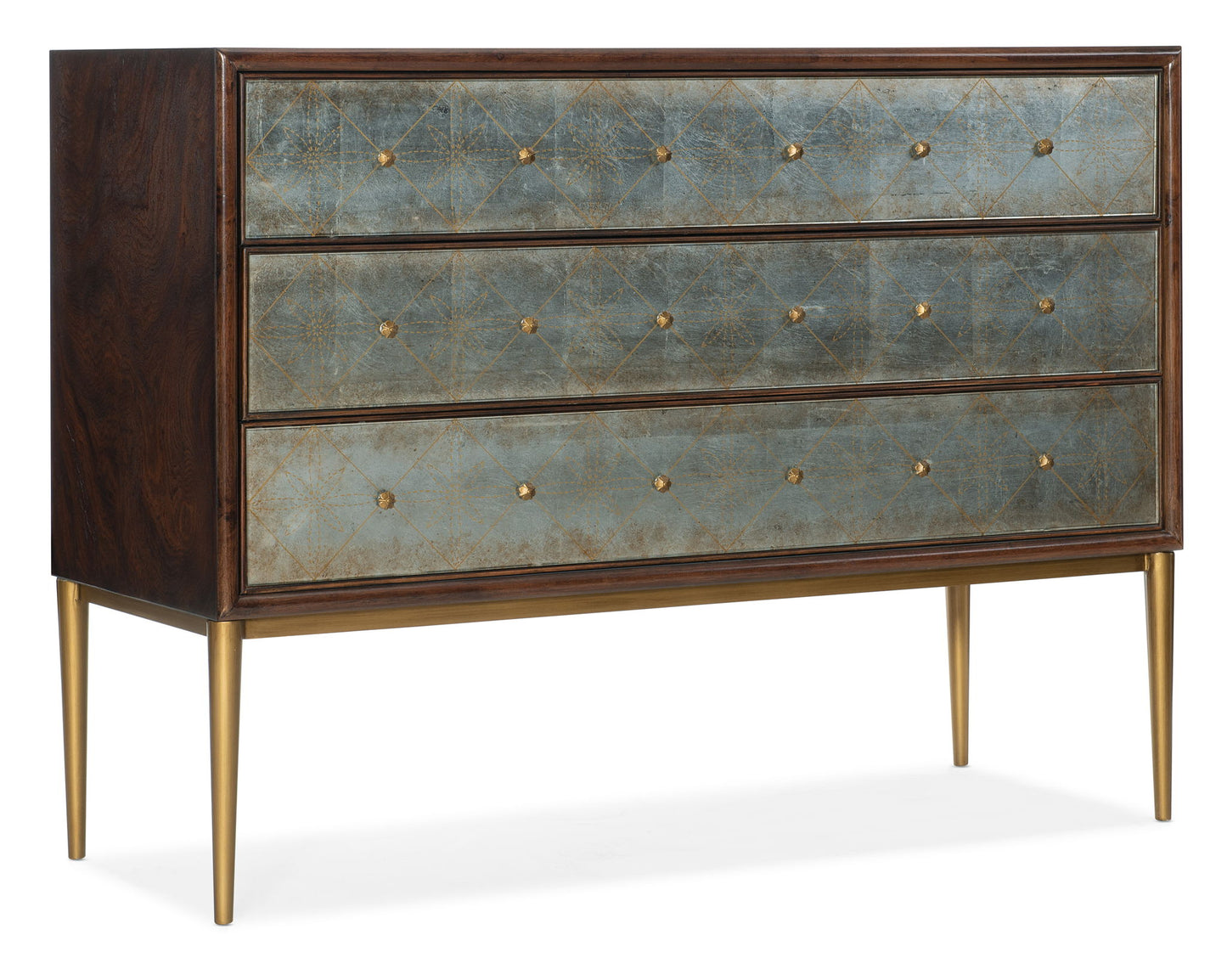 Melange - Estrella 3-Drawer Chest - Dark Brown / Gray