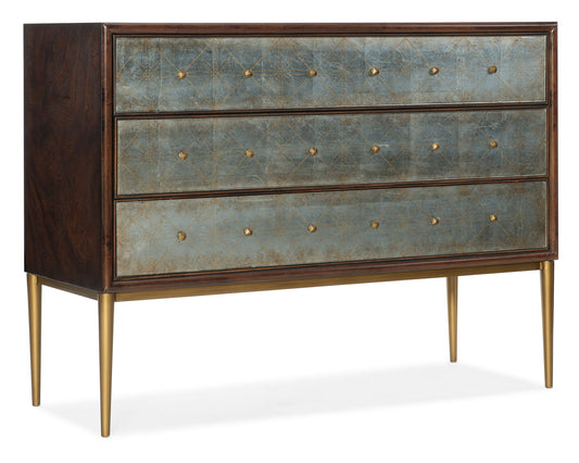 Melange - Estrella 3-Drawer Chest - Dark Brown / Gray