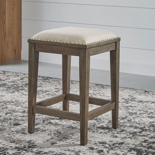 Americana Farmhouse - Upholstered Console Stool - Dusty Taupe