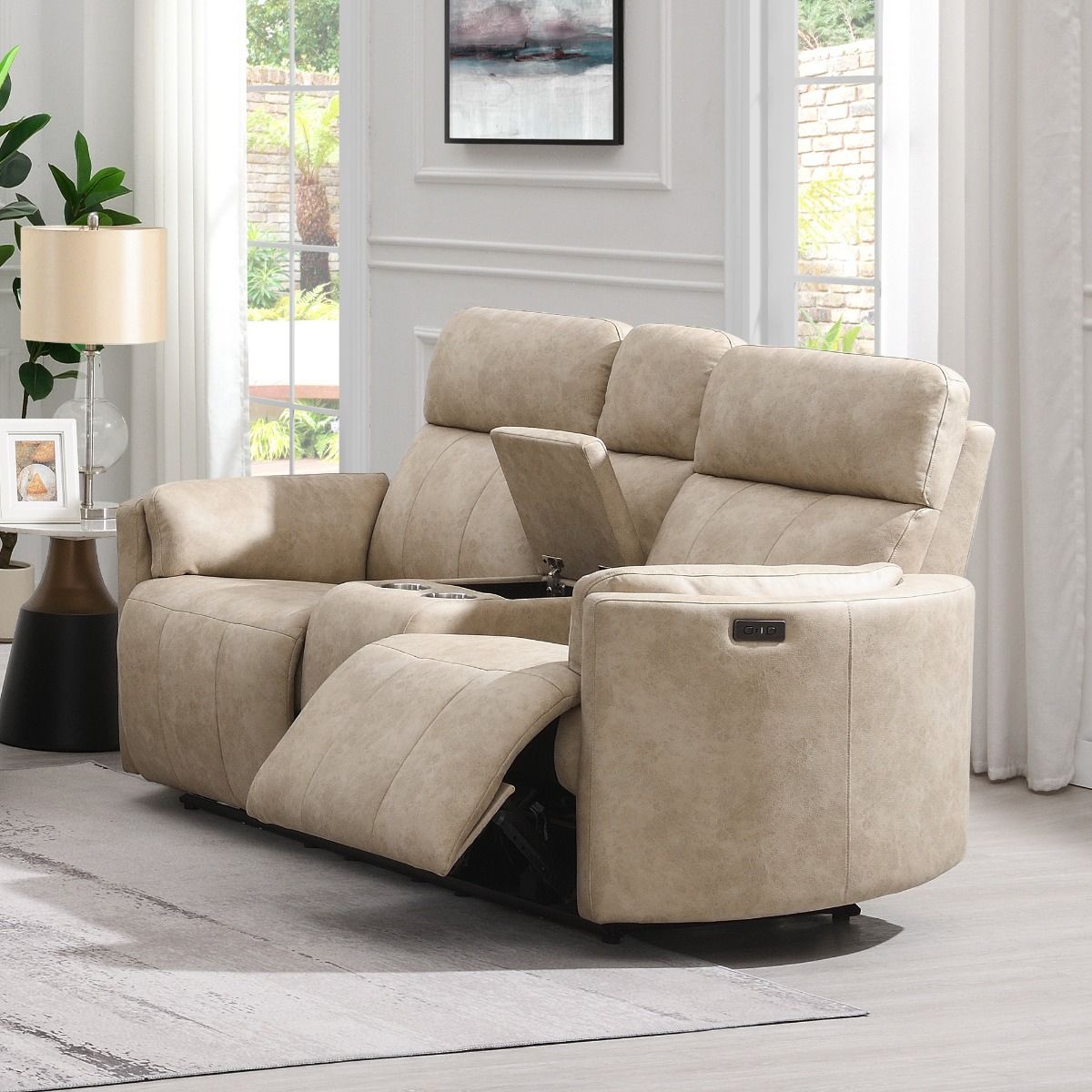 Elison - Motion Loveseat With Console & Storage