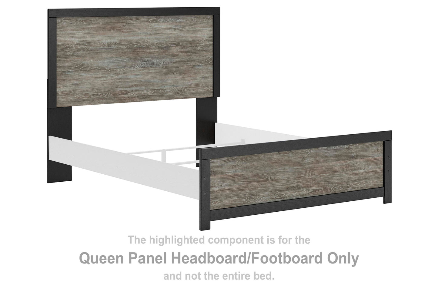 Broachmyn - Queen Panel Headboard/Footboard - Black / Gray
