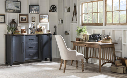 Vintage Market - Spindle Base Writing Desk - Barnwood Oak