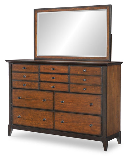 Fenmore - Mirror - Mocha And Distressed Cherry