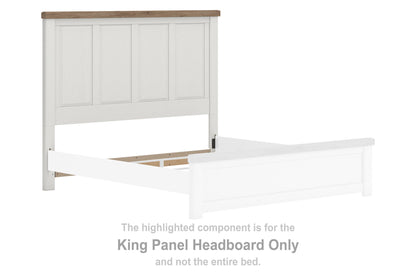 Savonport - King Panel Headboard - White / Brown
