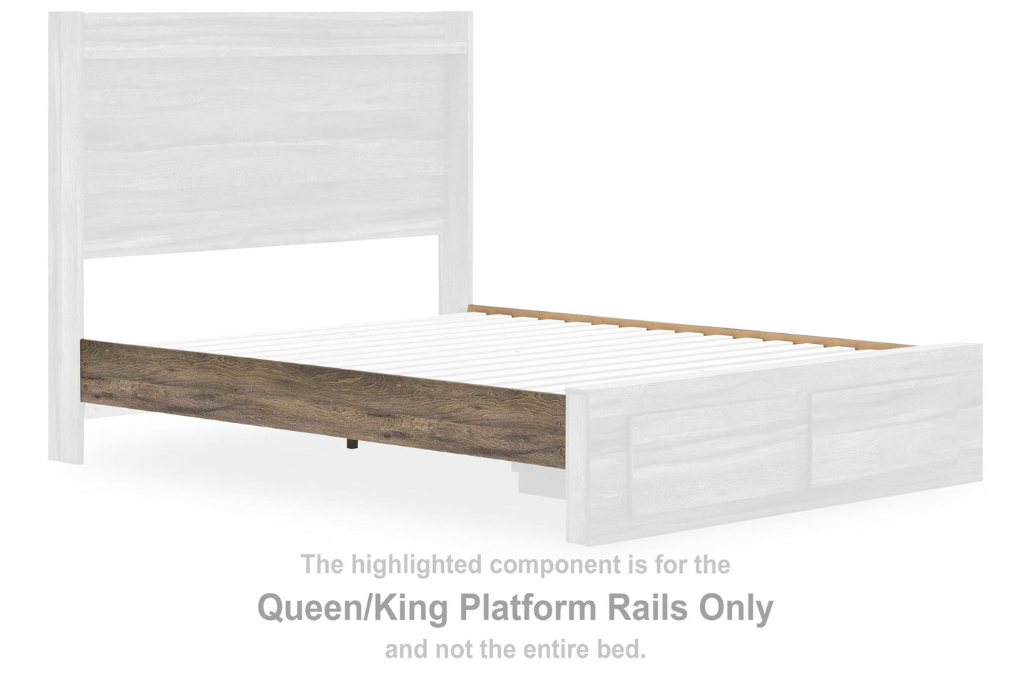 Elbrim - Queen/King Platform Rails - Brown