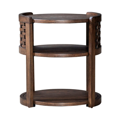 Warren Park - Round End Table - Coffee Brown