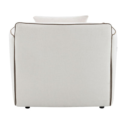 Yolanda - Chair With Pillow - Beige Chenille