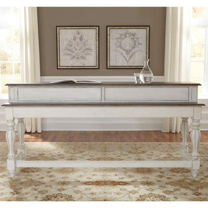 Magnolia Manor - 4 Piece Console Set (1 Console 3 Stools) - Antique White
