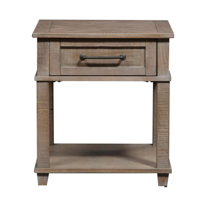 Parkland Falls - Rectangular End Table - Weathered Taupe