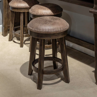 Paradise Valley - Upholstered Console Stool - Saddle Brown