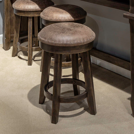 Paradise Valley - Upholstered Console Stool - Saddle Brown