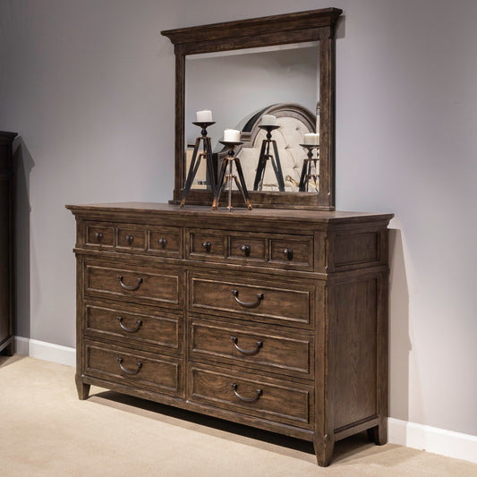 Paradise Valley - Dresser & Mirror - Saddle Brown