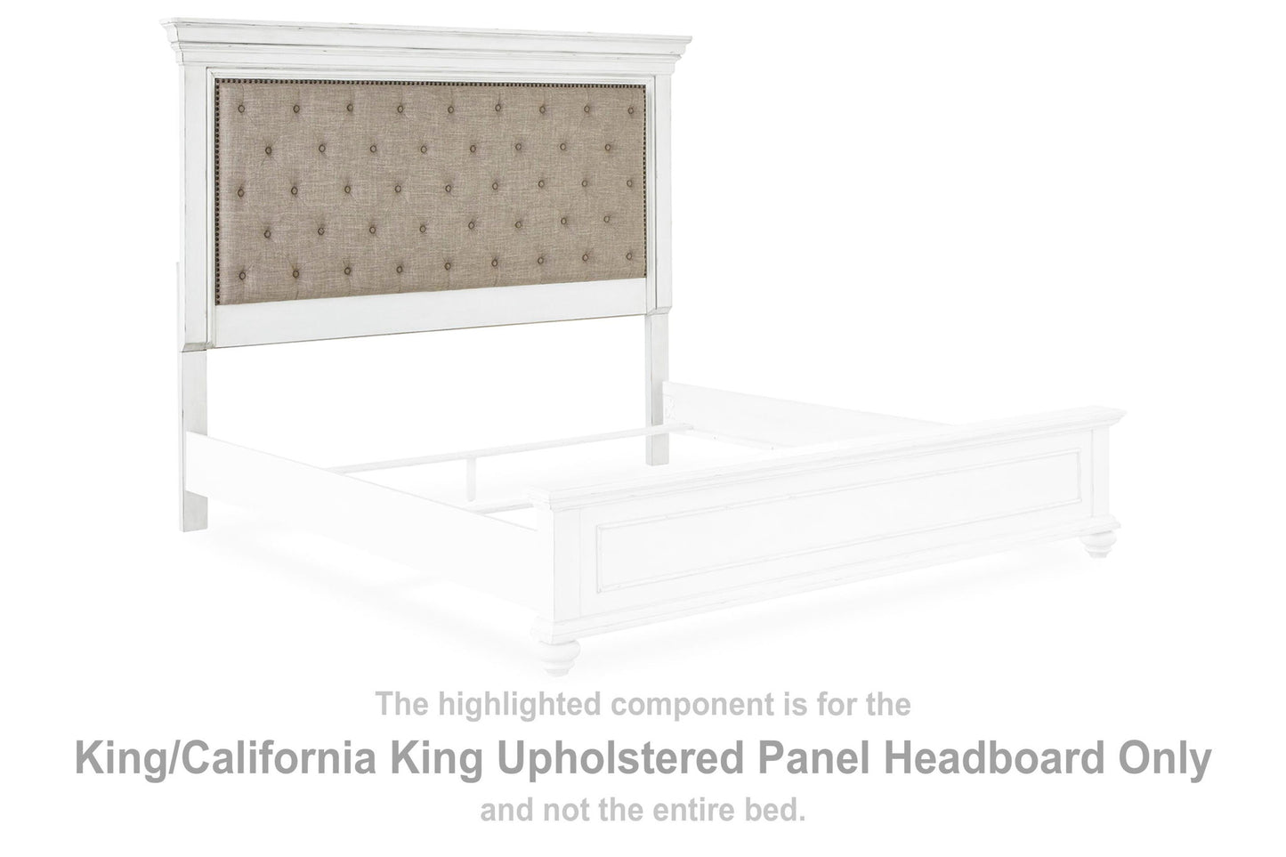 Kanwyn - King/Cal King Uph Panel Hdbd - Whitewash