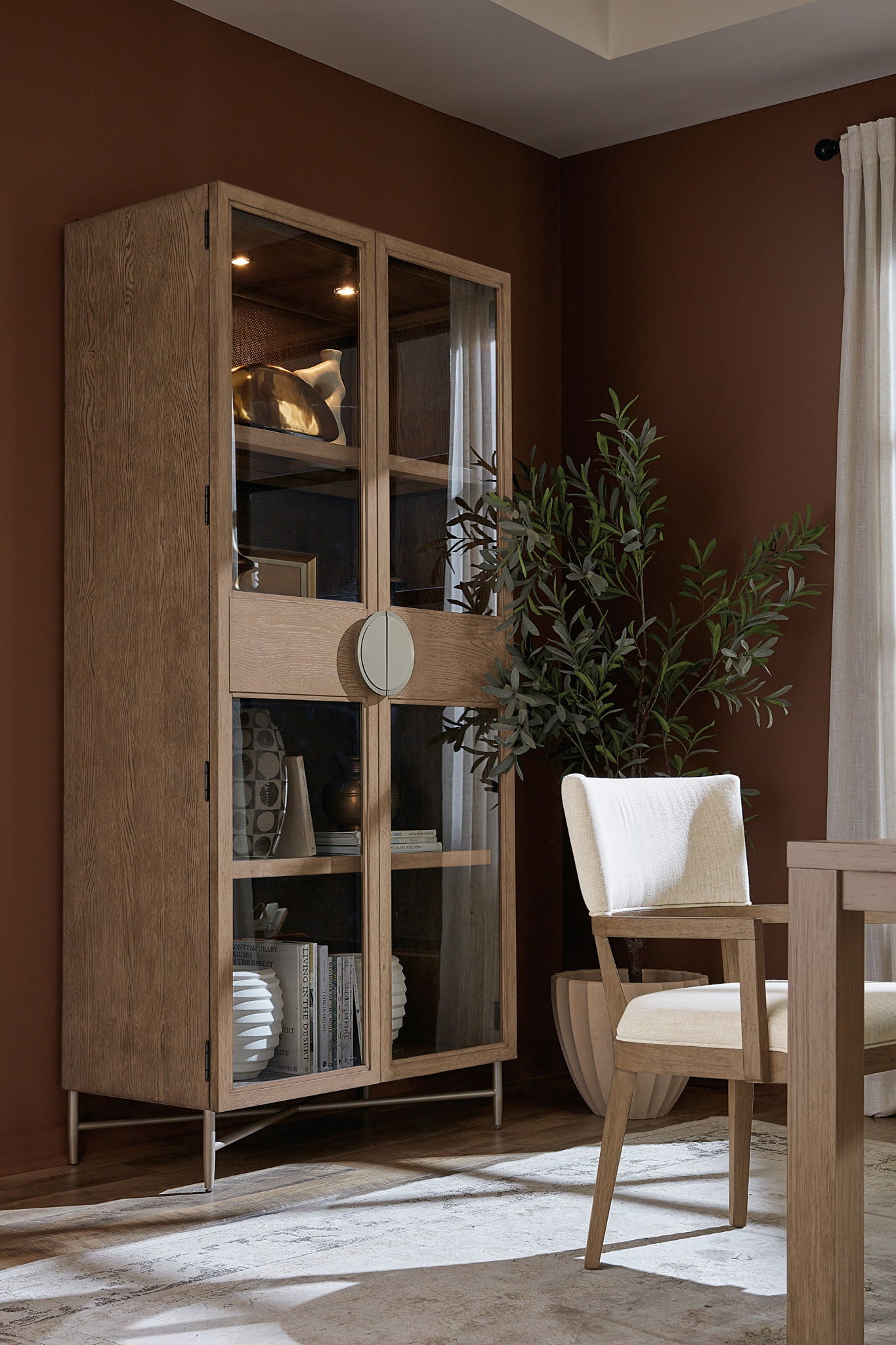 Sonnet - Display Cabinet - Dark Gray / Light Brown