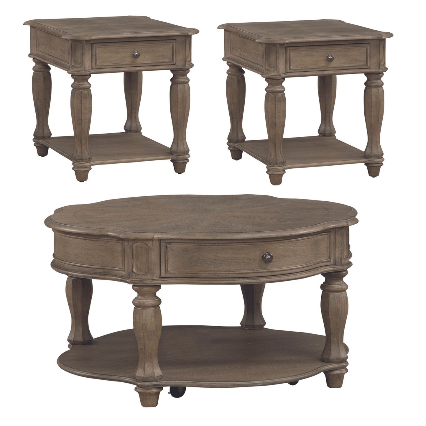 Magnolia Manor - 3 Piece Table Set - Weathered Bisque