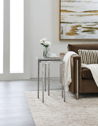 Chapman - Metal Nesting Tables - Pearl Silver