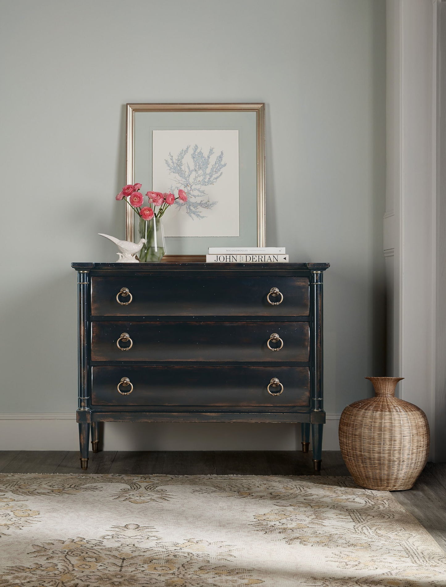 Charleston - Three Drawer Chest, Armoire Base - Black