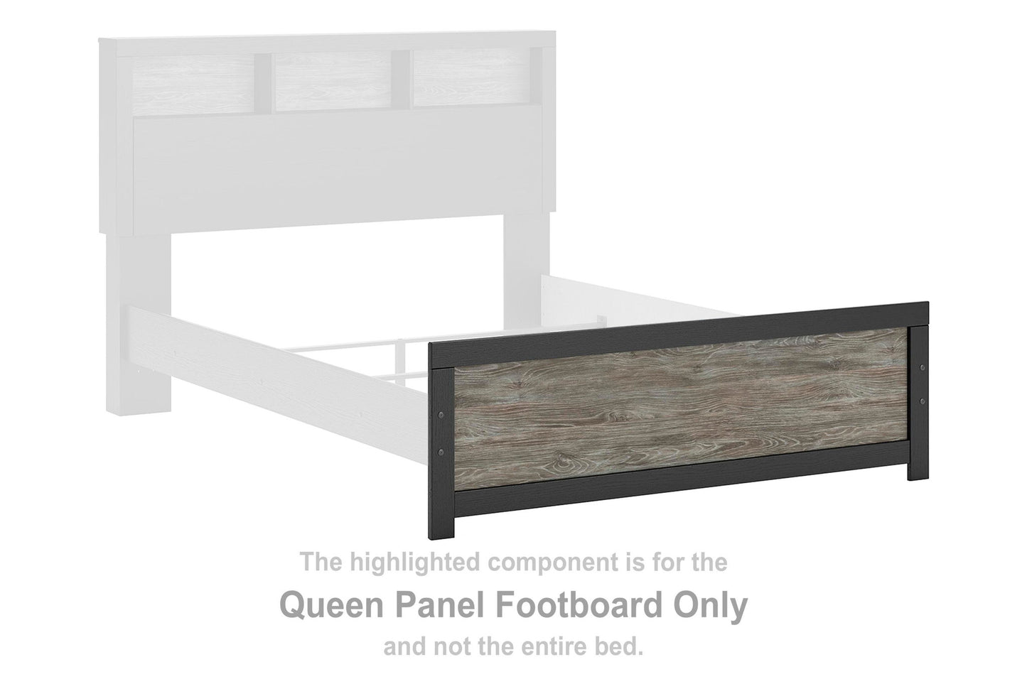 Broachmyn - Queen Panel Footboard - Black / Gray